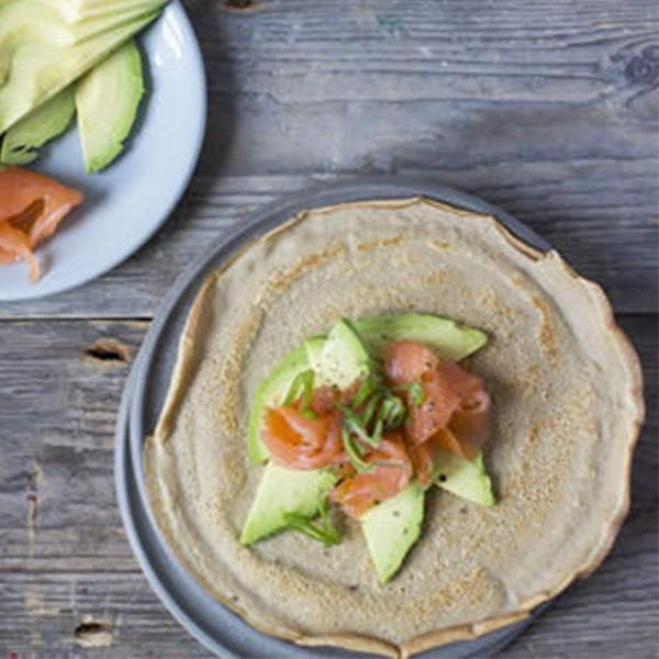 Buckwheat Crêpes with Smoked Salmon and Avocado